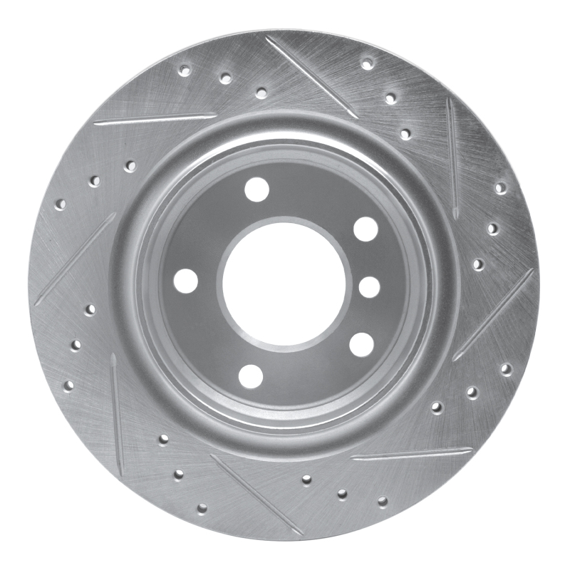BMW 325CI Brake Rotor (1) - Rear Left - R1 Concepts - Drilled & Slotted - Silver - `99-`06
